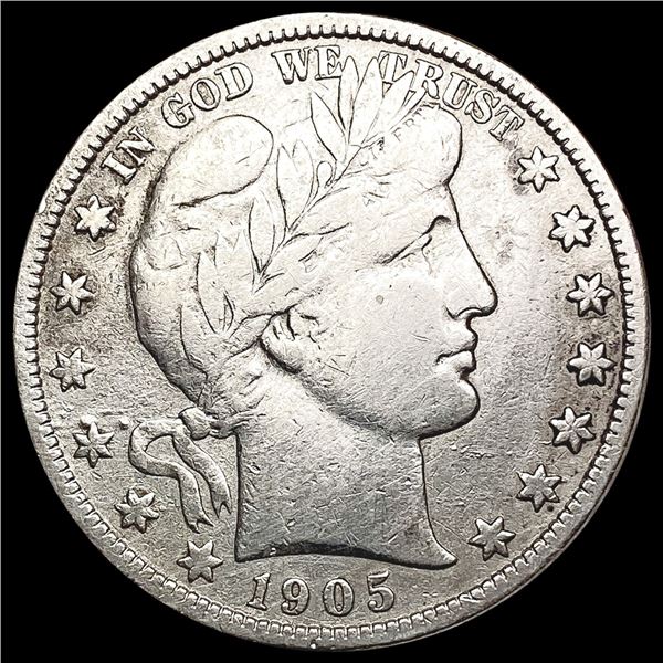 1905-S Barber Half Dollar LIGHTLY CIRCULATED