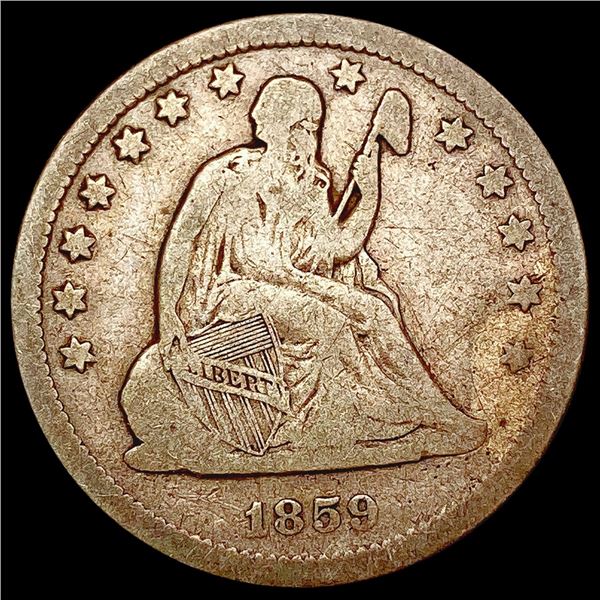 1859-O Seated Liberty Quarter NICELY CIRCULATED