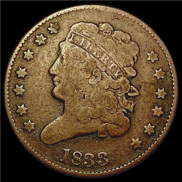 1833 Classic Head Half Cent NICELY CIRCULATED