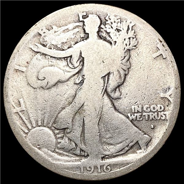 1916 S Walking Liberty Half Dollar NICELY CIRCULAT