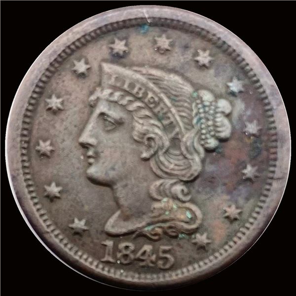 1845 Braided Hair Large Cent CLOSELY UNCIRCULATED