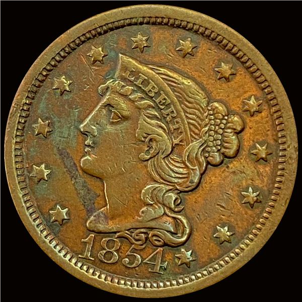 1854 Braided Hair Large Cent CLOSELY UNCIRCULATED