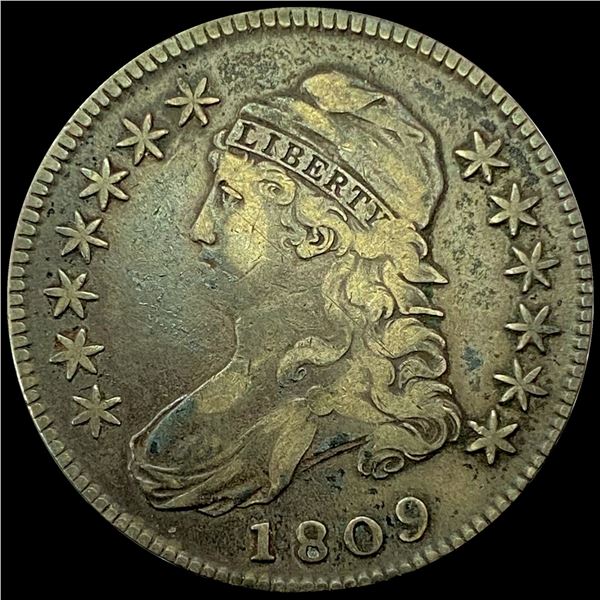 1809 Capped Bust Half Dollar LIGHTLY CIRCULATED