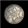 1857 Silver Three-Cent Piece CHOICE AU