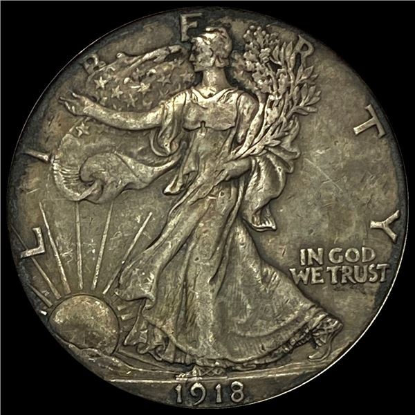 1918-S Silver Walking Liberty Half Dollar CLOSELY UNCIRCULATED