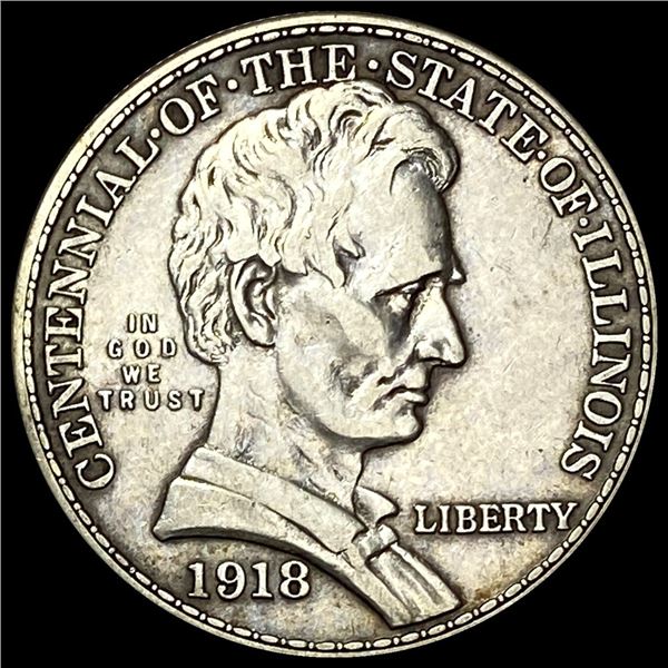 1918 Silver Half Dollar Illinois Centennial CLOSELY UNCIRCULATED