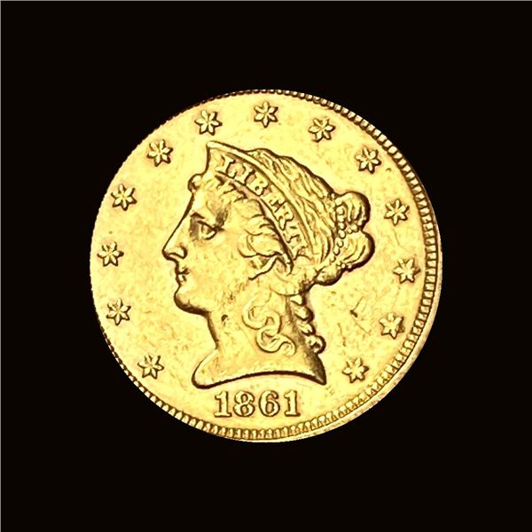 1861 Liberty Head Quarter Eagle $2.50 Gold UNCIRCULATED