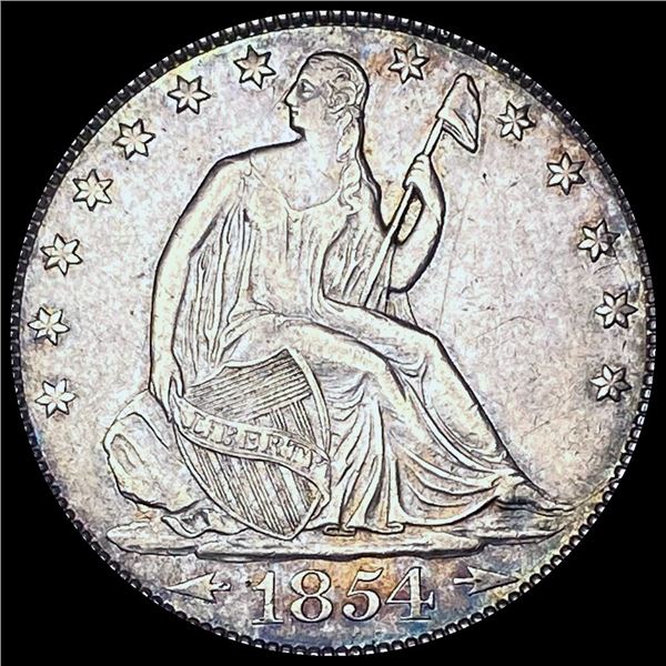 1854-O Silver Half Dollar (Seated Liberty) CLOSELY UNCIRCULATED