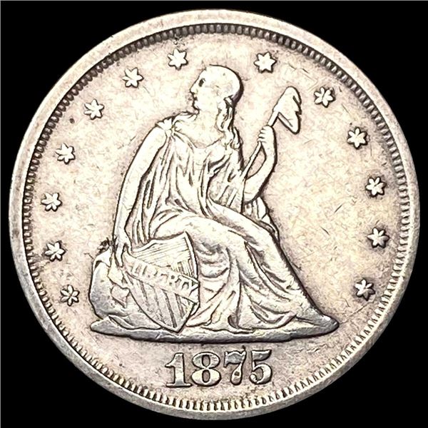 CLOSELY UNCIRCULATED 1875-S Silver Twenty Cents