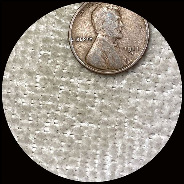 LIGHTLY CIRCULATED 1911-S Lincoln Wheat Cent