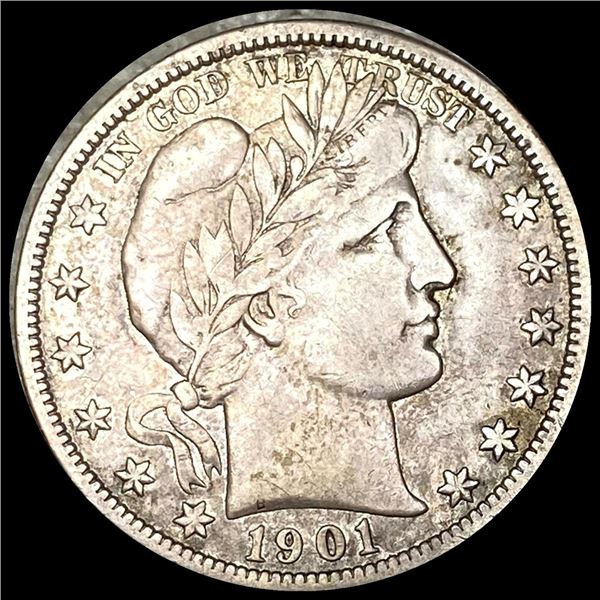 LIGHTLY CIRCULATED 1901-S Silver Half Dollar Barber