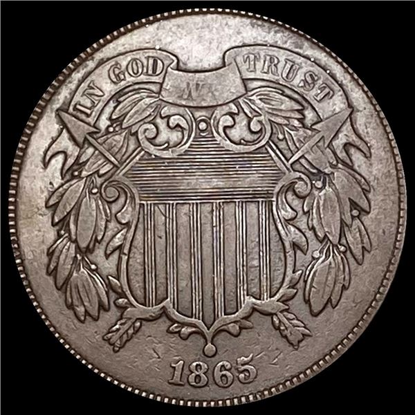 CLOSELY UNCIRCULATED 1865 Two-Cent Piece