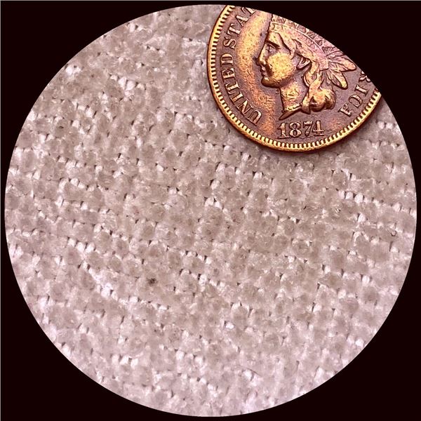 CLOSELY UNCIRCULATED 1874 Indian Head Cent