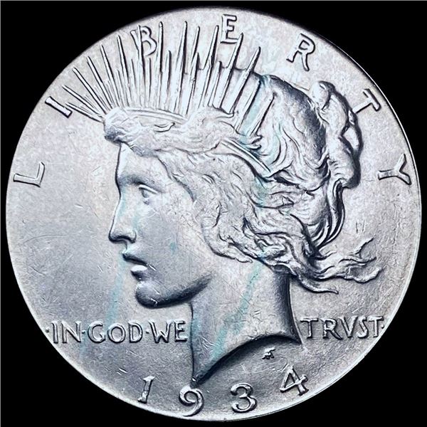 CHOICE AU 1934-S Silver Peace Dollar