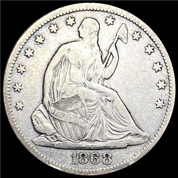 LIGHTLY CIRCULATED 1868-S Silver Half Dollar (Seated Liberty)