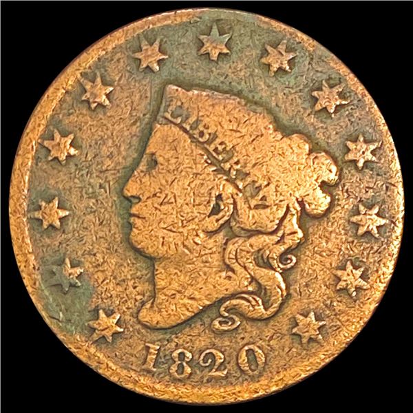 1820 Coronet Head Large Cent NICELY CIRCULATED