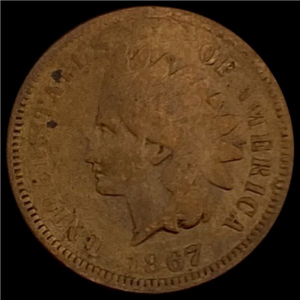 1867 Indian Head Cent LIGHTLY CIRCULATED LIGHTLY