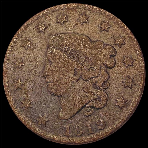 1819 Coronet Head Large Cent NICELY CIRCULATED