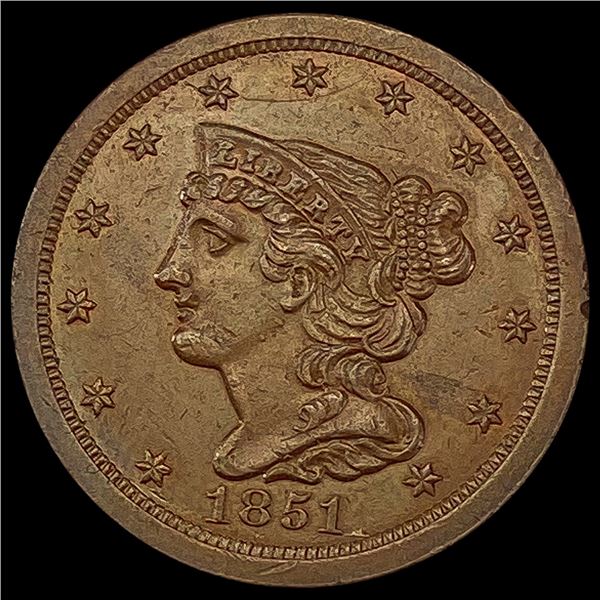 1851 Braided Hair Half Cent UNCIRCULATED UNCIRCUL