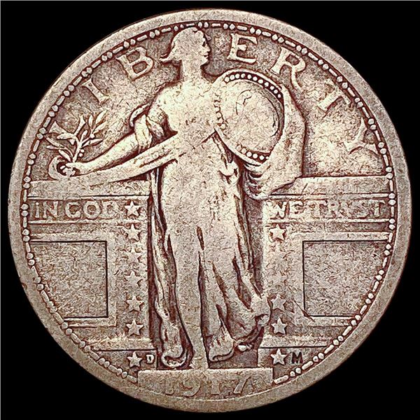 1917-D Standing Liberty Quarter NICELY CIRCULATED