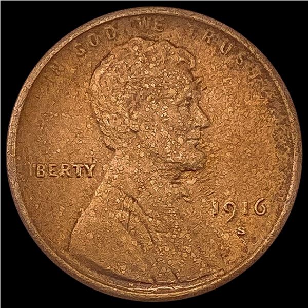 1916-S Lincoln Wheat Cent CLOSELY UNCIRCULATED CL