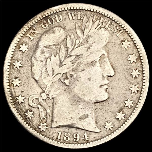 1894-O Barber Half Dollar LIGHTLY CIRCULATED LIGH