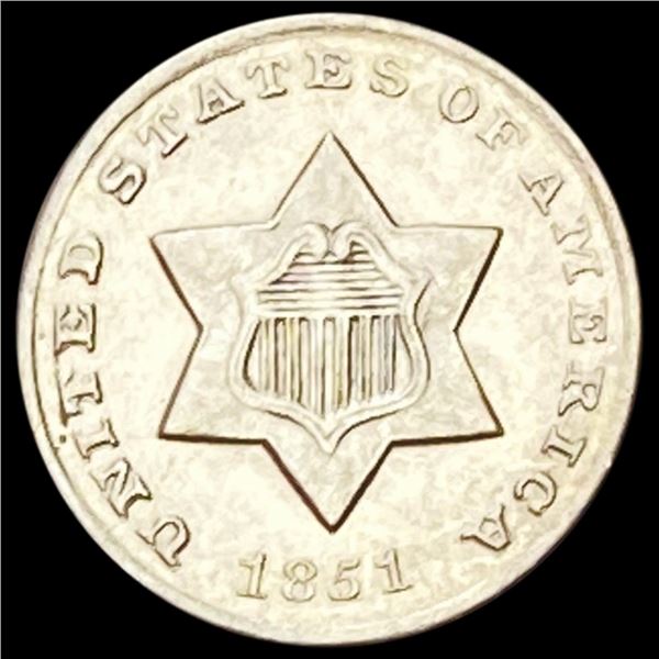 1851 Silver Three Cent UNCIRCULATED