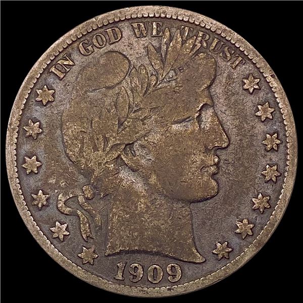 1909-S Barber Half Dollar NICELY CIRCULATED NICEL