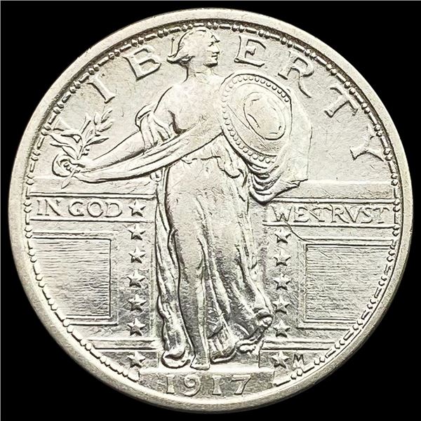 1917 T1 Standing Liberty Quarter CLOSELY UNCIRCULA