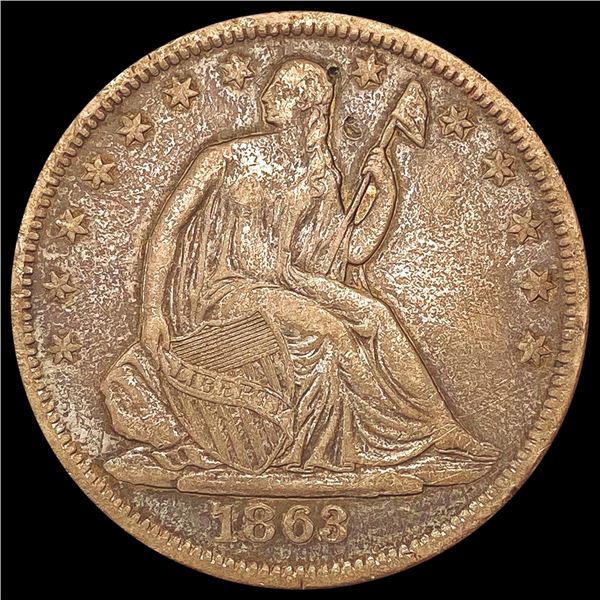 1863-S Seated Liberty Half Dollar NEARLY UNCIRCULA