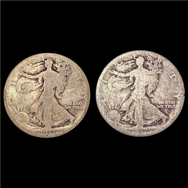 [2] 1917-D Walking Liberty Half Dollar Lot [2 Coin