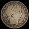 Image 1 : 1892 Barber Half Dollar NICELY CIRCULATED NICELY