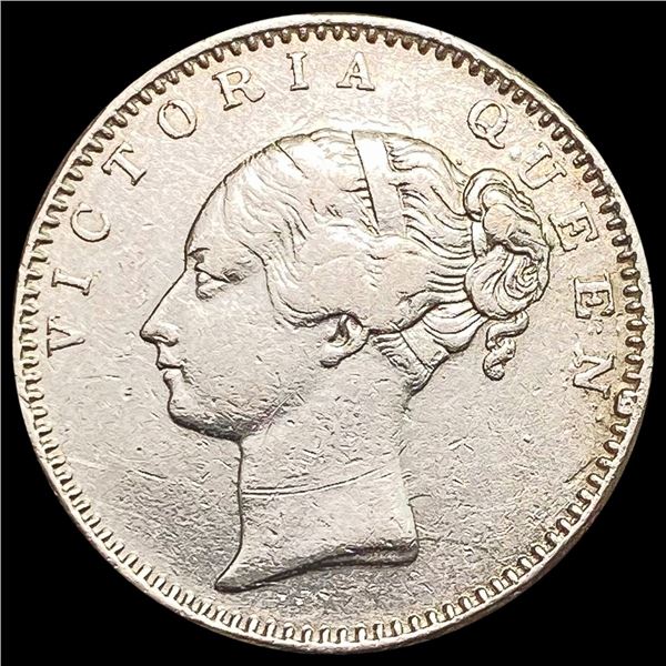 1840 India Half Rupee NEARLY UNCIRCULATED