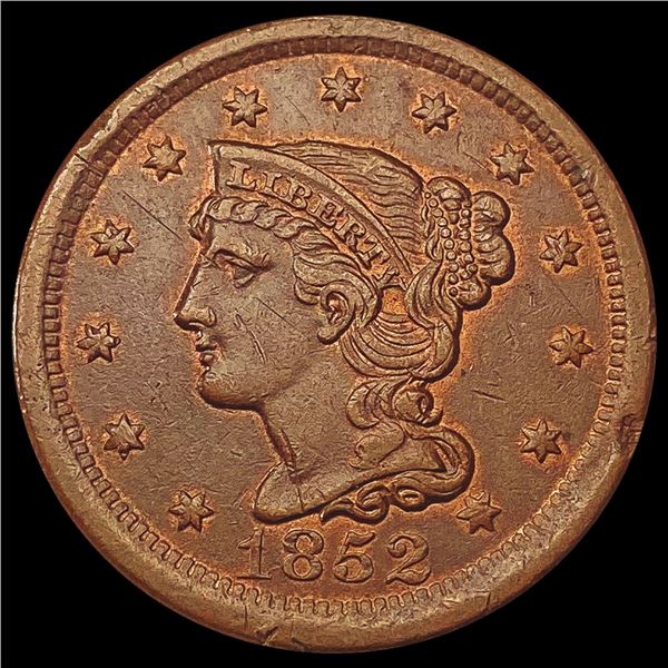 1852 Braided Hair Large Cent CLOSELY UNCIRCULATED