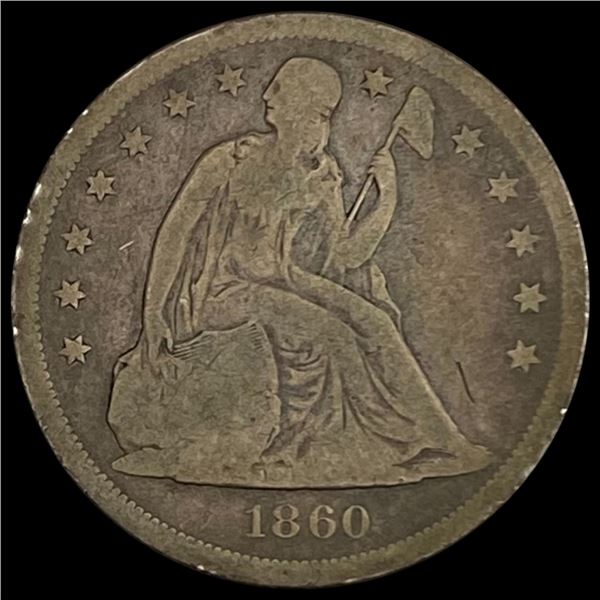 1860-O Seated Liberty Dollar NICELY CIRCULATED NI
