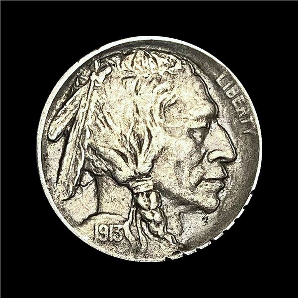 CLOSELY UNCIRCULATED 1913-S Type 1 Buffalo Nickel