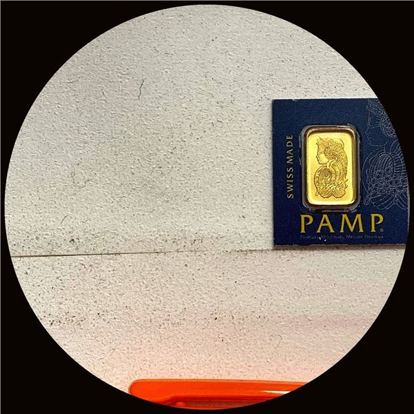UNCIRCULATED PAMP Suisse 1g Gold Bar .9999 Fine in Assay Card
