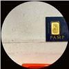 Image 1 : UNCIRCULATED PAMP Suisse 1g Gold Bar .9999 Fine in Assay Card