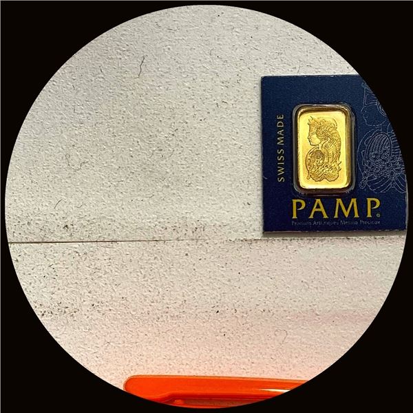 UNCIRCULATED PAMP Suisse 1g Gold Bar .9999 Fine in Assay Card
