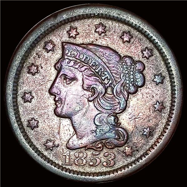 NEARLY UNCIRCULATED 1853 Braided Hair Large Cent