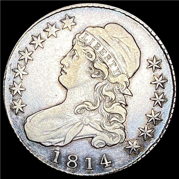 CLOSELY UNCIRCULATED 1814 Capped Bust Half Dollar