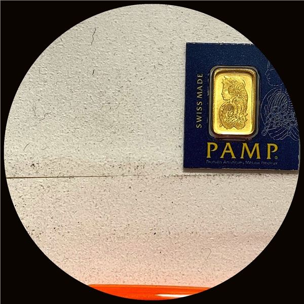 UNCIRCULATED PAMP Suisse 1g Gold Bar .9999 Fine in Assay Card
