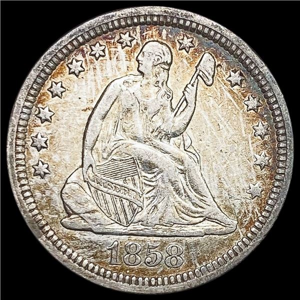 1858 Seated Liberty Quarter CLOSELY UNCIRCULATED