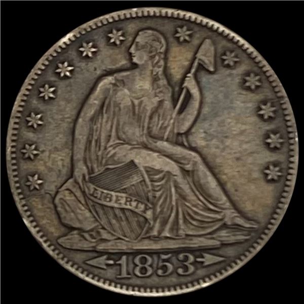 1853-O Seated Liberty Half Dollar NEARLY UNCIRCUL