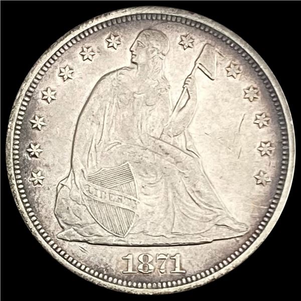 1871 Seated Liberty Dollar NEARLY UNCIRCULATED NE
