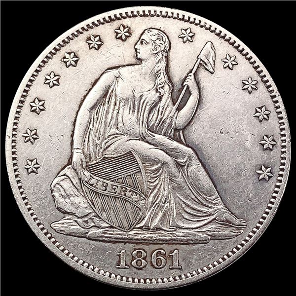 1861 Seated Liberty Half Dollar CHOICE AU