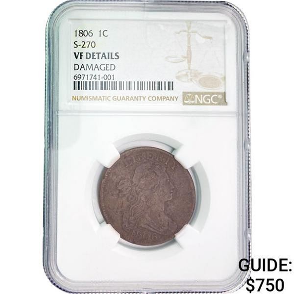 1806 1C S-270 NGC VF Details Damaged
