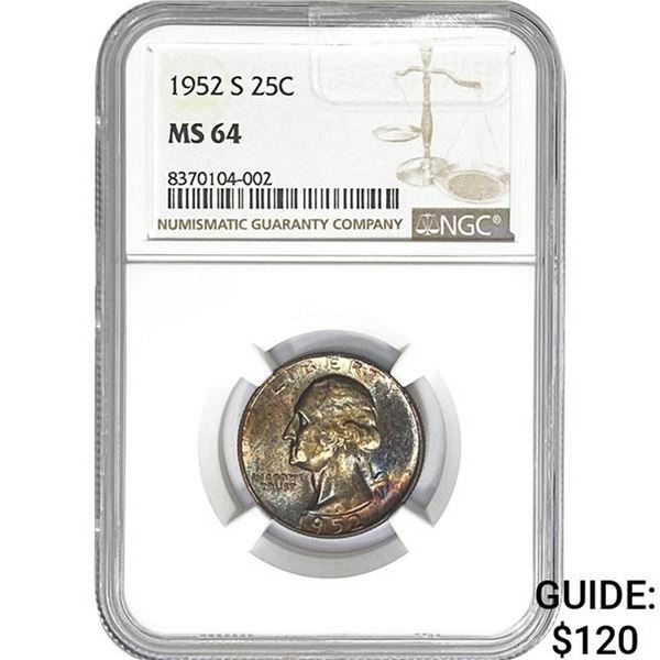 1952-S Washington Quarter NGC MS64