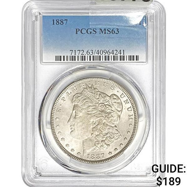 1887 Morgan Silver Dollar PCGS MS63