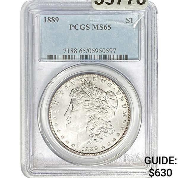1889 Morgan Silver Dollar PCGS MS65
